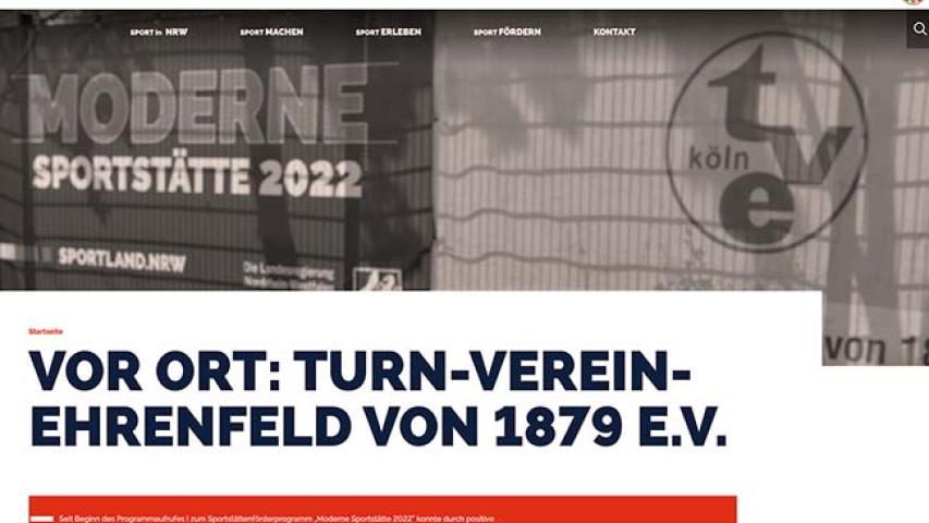 Sportstättenförderprogramm „Moderne Sportstätte 2022“